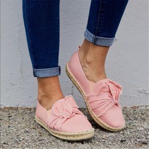 Blush pink slip on sneaker espadrille
